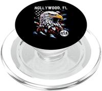 Hollywood Florida Patriotic Eagle USA Flag Vintage Design PopSockets PopGrip for MagSafe