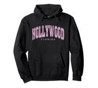 Hollywood Florida Vintage Retro US City State Pride Travel Pullover Hoodie
