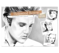 Hollywood icons in pencil UK-Version (Wall Calendar 2026 DIN A3 Landscape), CALVENDO 12 Month Wall Calendar