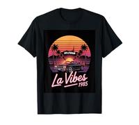 Hollywood La Vibes 1985 Retro Los Angeles Sunset Car T-Shirt