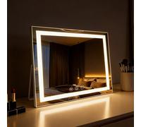 Hollywood Makeup Mirror 58X46Cm, Led Strip Lights, 3 Colour Modes, 5X Magnifier, Usb Charging, Touch Control