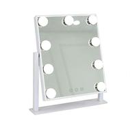 Hollywood Makeup Mirror Vanity with 9 LED Bulbs, Tiltable Table Top Design, Touch Screen Display With 3 Colour Modes, White