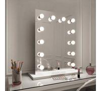Hollywood Mirror Alicia 60x80cm- Vanity Mirror with Lights - Makeup Mirror with lighting LED dimmable Bulbs, 3 Lighting Modes, Tabletop and Wall Mounted
