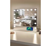 Hollywood Mirror Hollywood Vanity Makeup Mirror 15 Dimmable Led Dual Usb Charging Large 58X48Cm In White White One Size