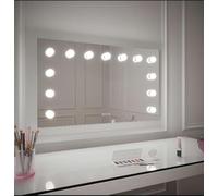 Hollywood Mirrors Nicole 100cm x 60cm- Vanity Mirror with Lights - Makeup Mirror with lighting LED dimmable Bulbs, 3 Lighting Modes, Tabletop and Wall Mounted