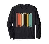 Hollywood Retro Los Angeles California Vintage Sunset West Long Sleeve T-Shirt