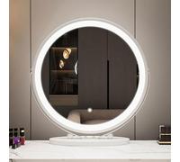 Hollywood Round Makeup Mirror Independent Vanity Table Mirror with LED Lights 360° Rotatable Touch Dimmer Large Cosmetic Mirror for Flawless Beauty Applin
