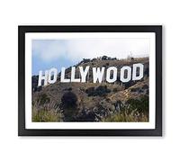 Hollywood Sign Los Angeles California USA Modern Framed Print | A2 Black Framed Wall Art | Ready to Hang | Modern Flag Picture | Living Room Bedroom Lounge Office