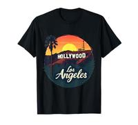 Hollywood Sign Los Angeles Souvenir Retro Sunset Vintage Sun T-Shirt