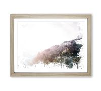 Hollywood Sign Los Angeles V3 Modern Framed Print | A4 Oak Framed Wall Art | Ready to Hang | Modern Nature Picture | Living Room Bedroom Lounge Office