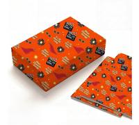 Hollywood Star Birthday Wrapping Paper 2 Folded Sheets, Thick Kraft Wrapping Paper for Women, Orange Main Character Energy Print Present Packaging for Teen Girl Bestie