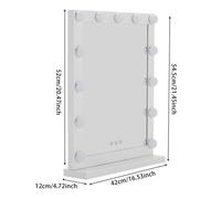 Hollywood Style Lighted Rectangular Makeup Mirror