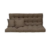 Hollywood Swing Cushion, 180 x 50 cm, 3 Seater Set: Seat Cushion and Back Cushions, Padded and Thick Padded, 10 cm Cushions for Garden Pallet Sofa, Balcony, Patio, Savana Dark [133]