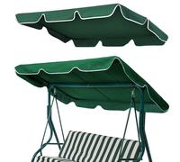 Hollywood Swing Roof Cover 195 x 125 x 15 cm, 210D Oxford Universal Roof Sun Canopy for 3-Seater, Weatherproof Sun Canopy for Garden Swing, Dark Green