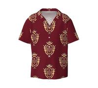 (Hollywood Tower Hotel_4807) Men's Hawaiian Shirts Cuban Collar Vintage Bowling Short Sleeve Button Down Beach Shirt Casual Summer Vacation Wear Retro Tee