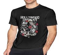 Hollywood Undead Tees Casual Blouse Tunic Tops Pullover Men's Crewneck T-Shirt Short Sleeve Top Unisex Pure Cotton Tee Black XXXL