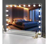 Hollywood Vanity Make Up Mirror with Lights 18 LED Tabletop Wall 80x58cm FENCHILIN White One Size