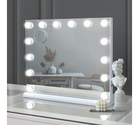 Hollywood Vanity Mirror 14 Dimmable 3 Colour LED USB Touch Screen 50X42cm Hollywood Mirror White One Size