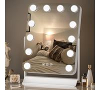 Hollywood Vanity Mirror - LED Lighted Makeup Mirror with 12 Dimmable Bulbs for Dressing Room & Bedroom, 360° Rotation, 3 Color Lighting Modes, Touch Control, Smart Memory, Gift for Women and Girls