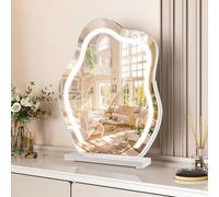 Hollywood Vanity Mirror with Dimmable LED Lights, 3 Lighting Modes Smart Touch Control 360° rotation Dressing Table Mirror, Tabletop and Desk Mirrors, Memory Function for Women, 55x45cm