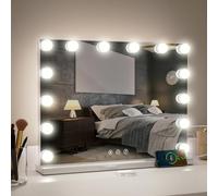 Hollywood Vanity Mirror with Lights, Lighted Makeup Mirror with 14 Dimmable LED Bulbs, USB Charging Port Touch Control, 3 Color Modes, Tabletop or Wall Mounted for Bedroom, Dressing Room (50cmx40cm)