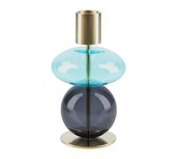 Holmegaard Bubble candleholder 14 cm Blue-smoke