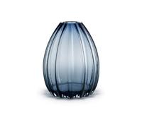 Holmegaard, Designer Vase aus mundgeblasenen Glas in Dunkelblau, 34 cm
