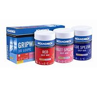 Holmenkol Unisex - Adults 3 x Loipe Grip Wax Ski Wax, Multi-Colour, 3 x 45 Grams