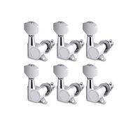 Holmer Sealed String Tuning Pegs Tuning Machines Grover Machine Heads Tuners Tuning Keys 6 In Line for Right Handed Acoustic Guitar or Electric Guitar Chrome.