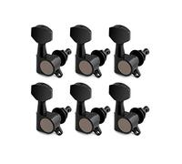 Holmer Sealed String Tuning Pegs Tuning Machines Grover Machine Heads Tuners Tuning Keys 6 In Line for Right Handed Acoustic Guitar or Electric Guitar Black.