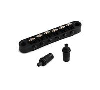 Holmer Tune-O-Matic Style Guitar Bridge Roller Saddles 6 String Black Plated Compatible with LP Les Paul SG Style Electric Guitar Parts Replacement.