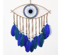 Holmgren Evil Eye Dream Catcher Blue Wall Decor | Handmade Wall Hanging for Apartment, Bedroom, Good Luck Charm for Home Offices Living Spaces