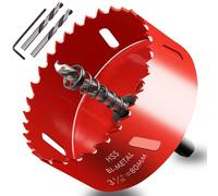 HOLMOL 80mm Hole Saw, HSS Bi-Metal Hole Cutter, Metal Hole Saws Cutter with 3PCS Core Drill Bit and 1PCS Allen Key, Hole Saws for Metal Cutting, Hole Saws for Wood and Plastic