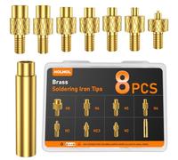 HOLMOL 8PCS Soldering Iron Tips for Threaded Inserts, Heat Set Inserts Tips M2 M2.5 M3 M4 M5 M6 M8 Set for Plastic 3D Printer Components and DIY Projects, Durable and Precise Welding Tool Accessories