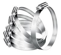 HOLMOL Adjustable Hose Clamp Set, 6PCS 65-89mm Range, 304 Stainless Steel Worm Drive Clips for Pipe, Tube, Water and Automobile