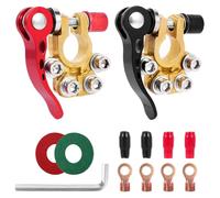 HOLMOL Quick Release Car Battery Terminals - 2PCS, 4 Way 12V Connectors, 12/24/60V Brass Terminals for Cars & Trucks