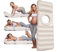 HOLO The Original Inflatable Pregnancy Pillow with Hole for Your Tummy. Use on Land and Water, for PGP/SPD Relief, Yoga, Sleep, Massage and Relaxation on Your Belly - Babymoon Essential (White Sand)