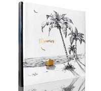 Holoary Photo Album 4x6 160 Photos Two Pictures Per Page, Memo Writing Area for Each Pocket, 160 Pockets 4”x6”, Printed Book Cover Travel Design Natural Beach Vacation Honeymoon Memories