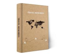 Holoary Photo Album 4x6 300 Photos 3 Pictures Per Page, 300 Pockets 4x6 Inches with Writing Space, Kraft Paper Cover Travel Design World Map Adventure Vacation Travel Photo Album