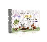 Holoary You Are So Loved Little One Grandma's Brag Book, Small Baby Photo Album 4” x 6” 32 Photos, Woodland Animals Design