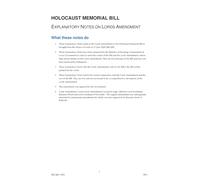 Holocaust Memorial Bill Explanatory Notes on Lords Amendments (House of Commons) HCB 269-EN