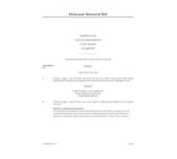 Holocaust Memorial Bill Marshalled List of amendments to be moved on report (House of Lords) HLB 4 R I