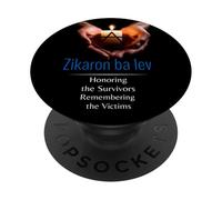 Holocaust Rembr Memorial Day, Yom HaShoah, Zikaron ba lev PopSockets Adhesive PopGrip
