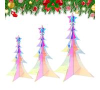 Hologram Christmas Tree | Acrylic 3D Prismatic Iridescent Holiday Decor | Holographic Christmas Tree Mantel Decor,for Window Shelf Fireplace Holiday Home Party
