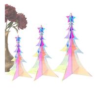 Hologram Christmas Tree, Colorful Acrylic 3D Tabletop Holiday Decor,Holographic Tree Desktop Decoration | for Window Shelf Indoor Holiday Home Party