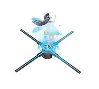 Hologram Fan, 18.1in/46cm 3D Hologram Fan, 528 Led Beads in 4 Fan Blades Holographic Projector by TF Card, App & Remote Control, Halloween,for Businesses, Parties, Etc