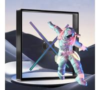 Hologram Fan,3D Hologram Fan Projector Advertising Display, 3D Hologram Projector Multiple Media Formats App Control for Shops, Bars,65Cm