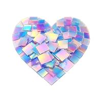 Holographic Acrylic Cube - Double Sided Rainbow Sheet | Mini Light Refracting Prism | for Craft Decoration Jewelry Display, Small Colorful Block, Art Supply Gift