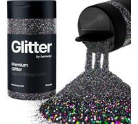 Holographic Black Glitter Shaker, 130g Chunky Glitter, Crafts 1/40" Metallic Flake Black Sequins, Resin & Epoxy Crafts, Decorating, Halloween, Christmas Nail, Face, Hemway