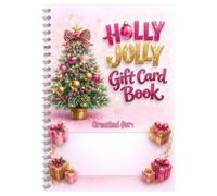 Holographic Christmas Gift Card Booklet Multi-Page Holiday Gift Card Holder | Santa Xmas Merry Christmas Gift Card Book Festive Card Holder With Space for Messages And Gift Cards-HollyJolly